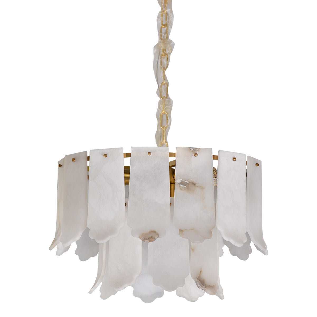 Alabaster Brass Pendant Light