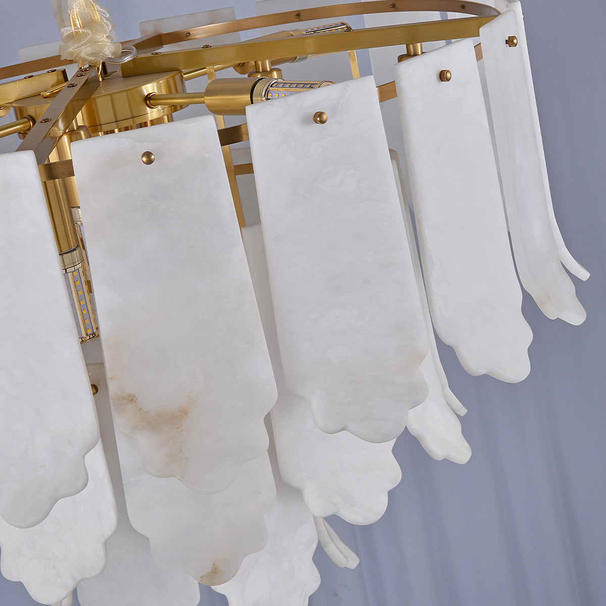 Alabaster Brass Pendant Light