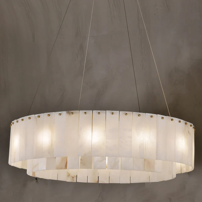 Modern Round Alabaster Chandelier