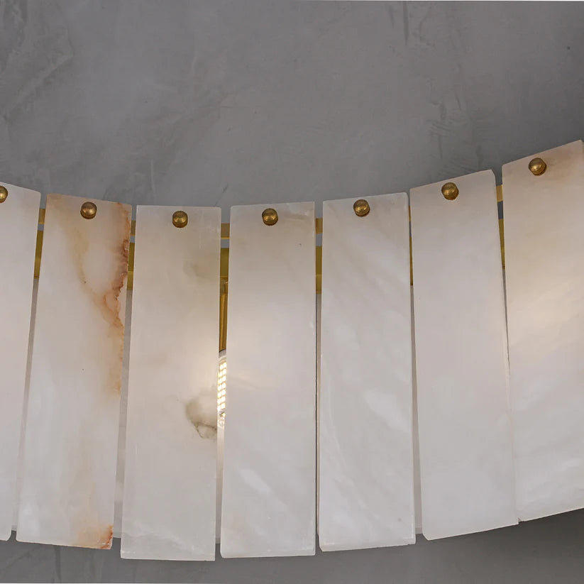 Modern Round Alabaster Chandelier