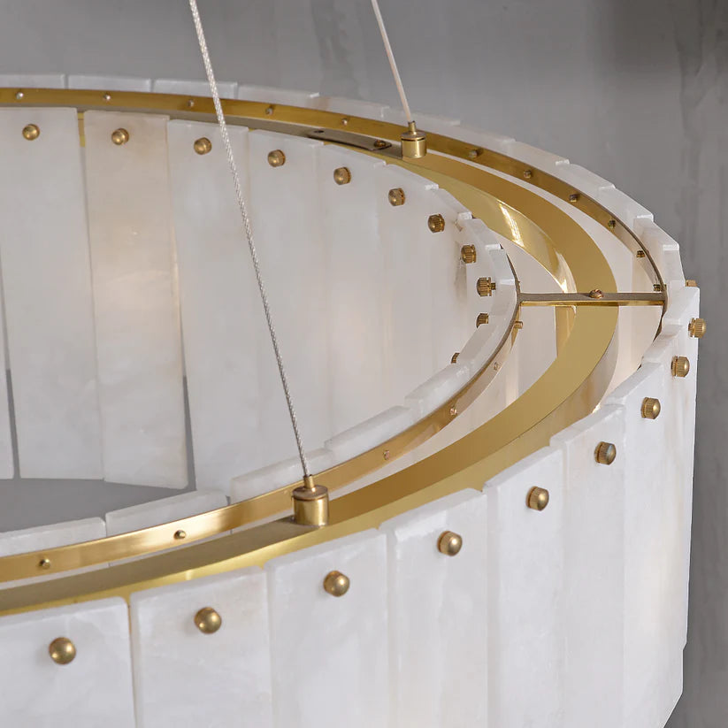Modern Round Alabaster Chandelier