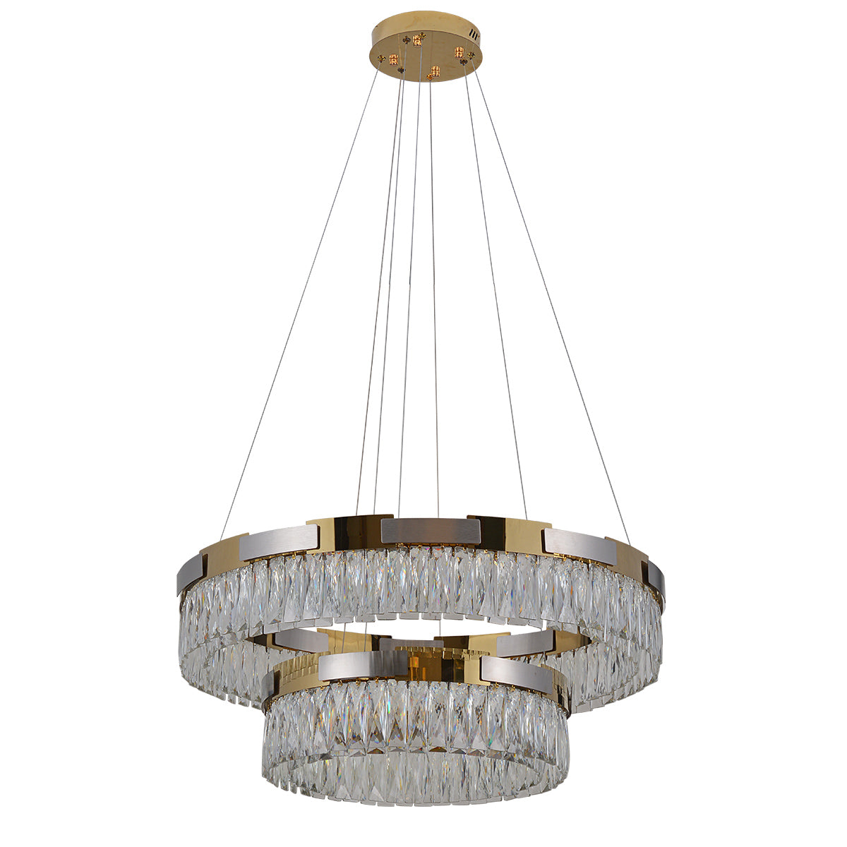 Double-layer crystal chandelier