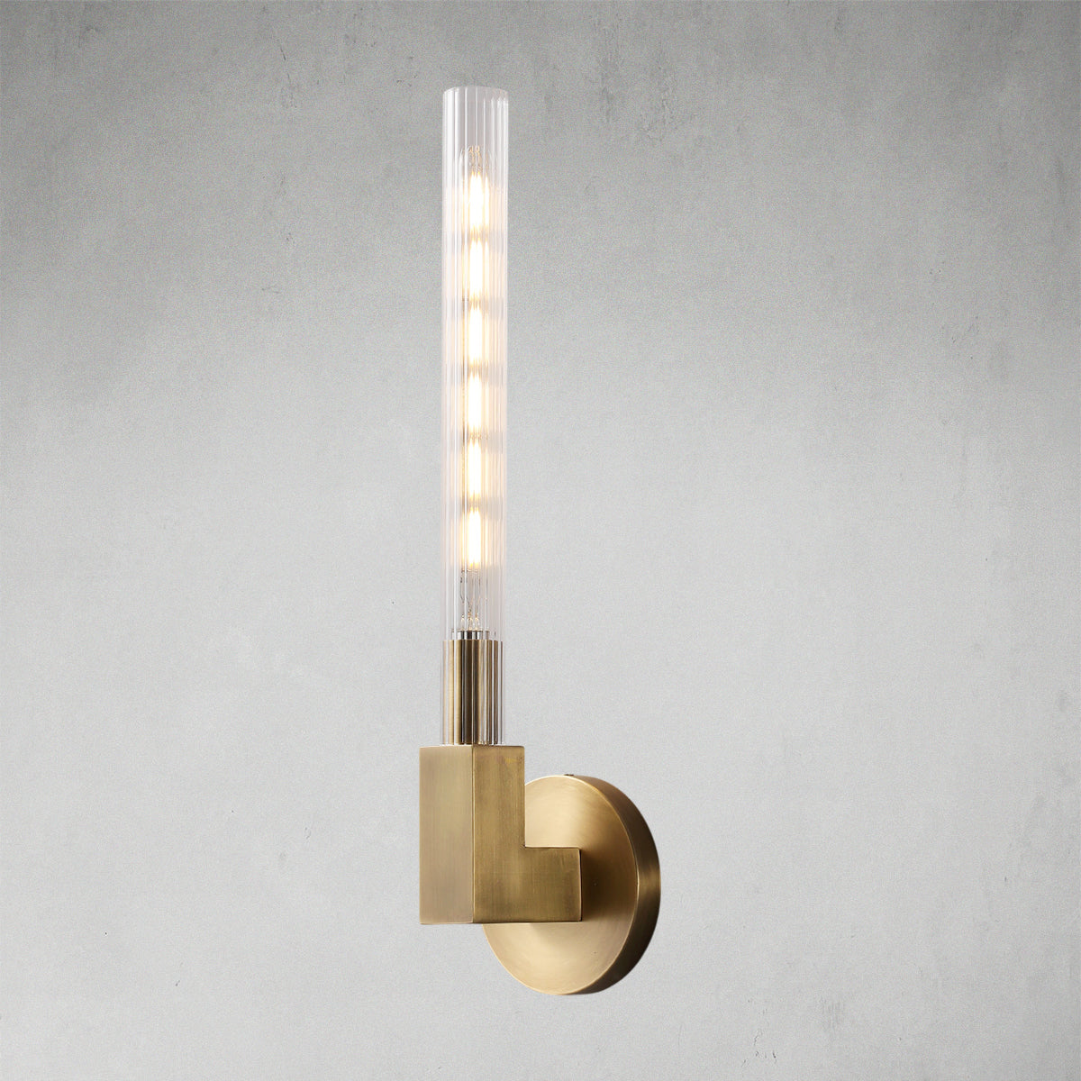 Modern Brass & Glass Wall Lamp