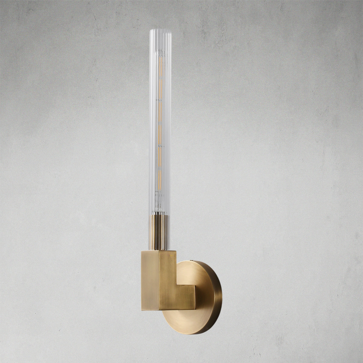 Modern Brass & Glass Wall Lamp