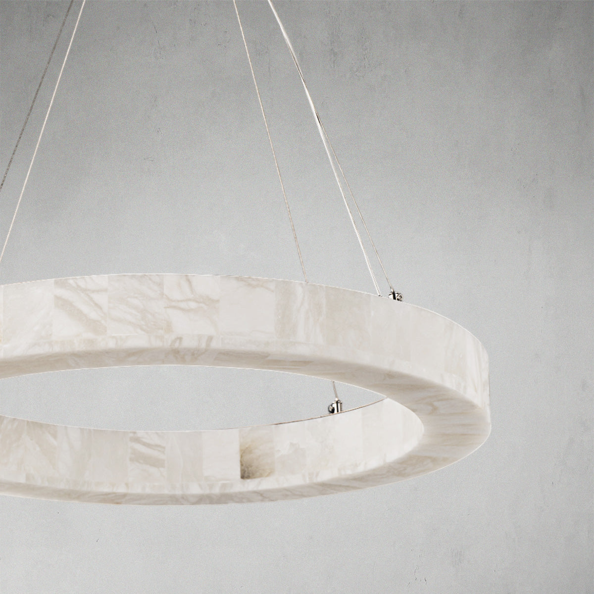 Modern Round Alabaster Chandelier