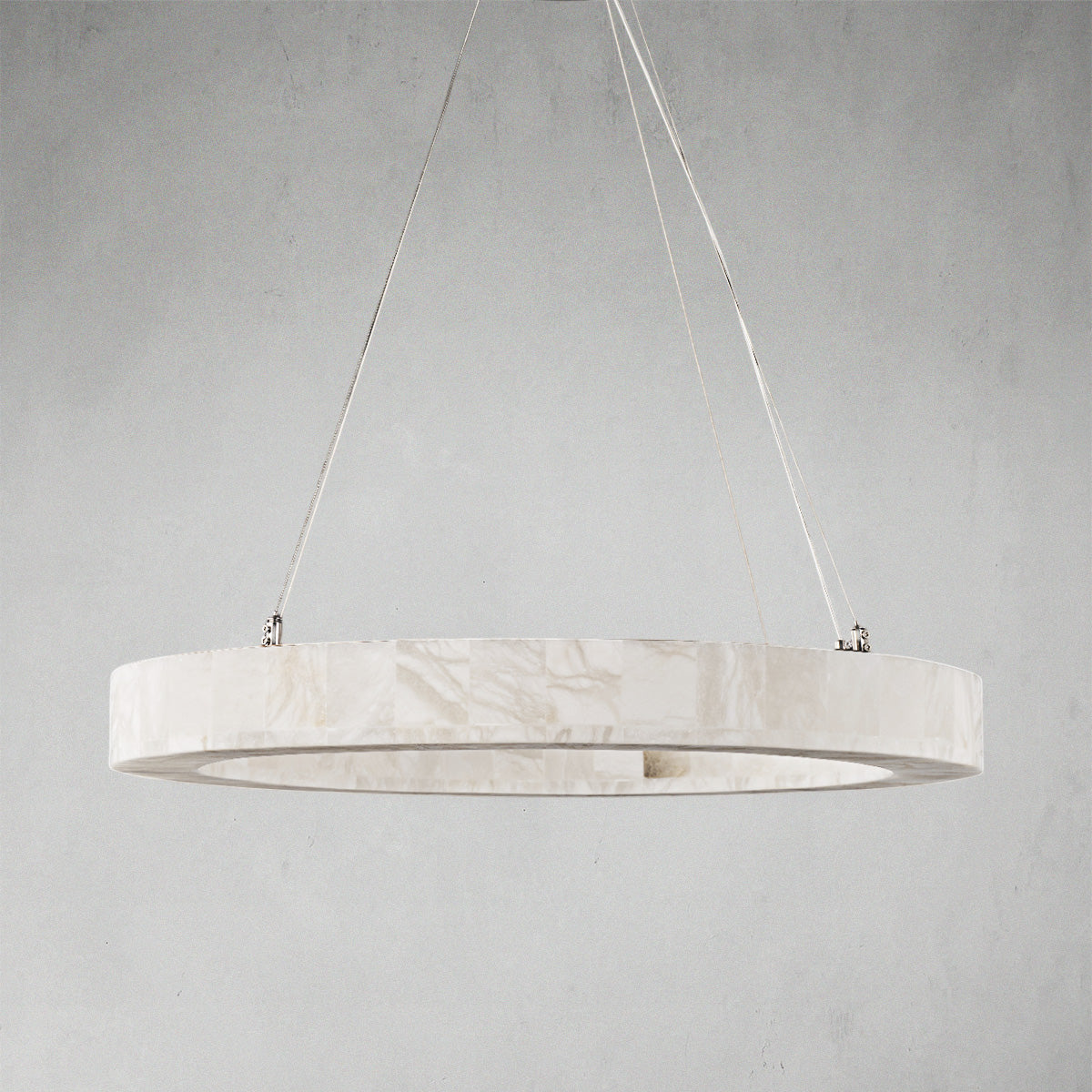 Modern Round Alabaster Chandelier