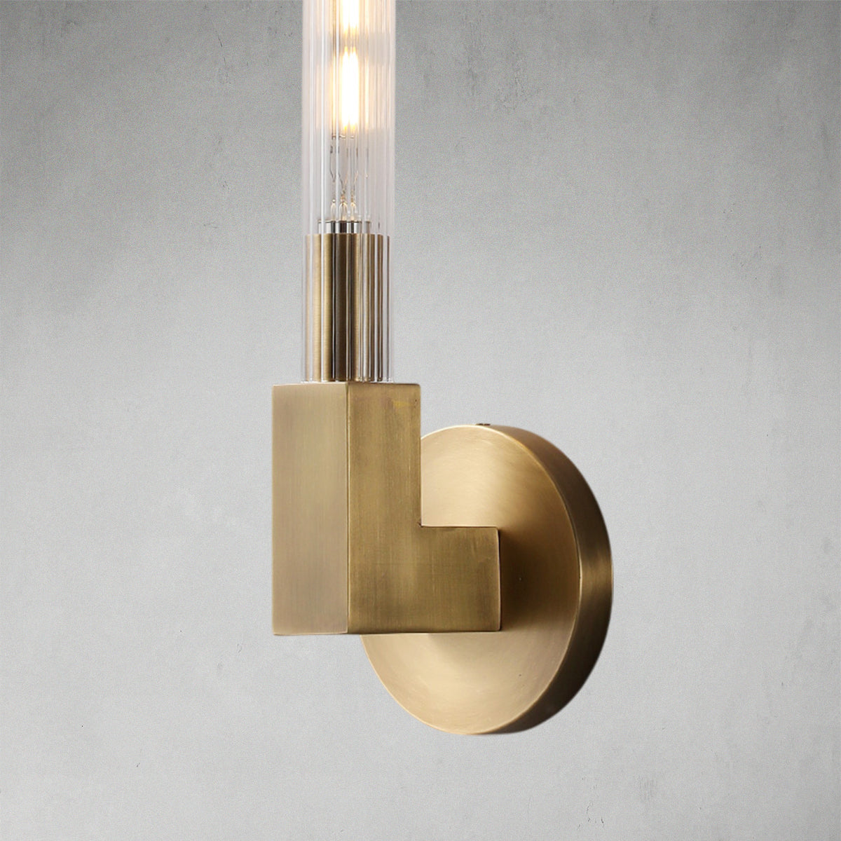 Modern Brass & Glass Wall Lamp