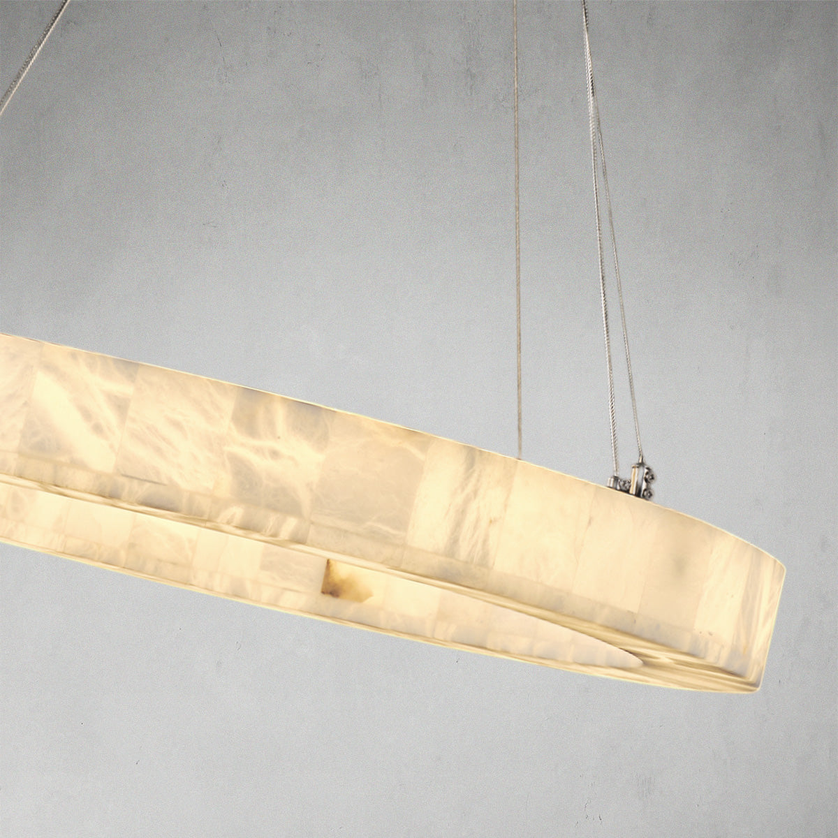 Modern Round Alabaster Chandelier