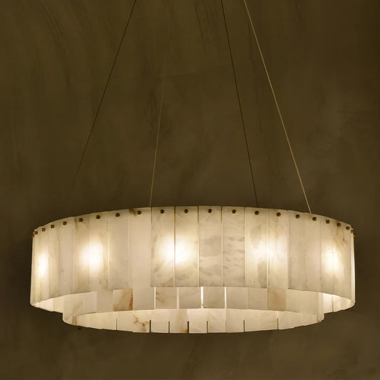 Modern Round Alabaster Chandelier