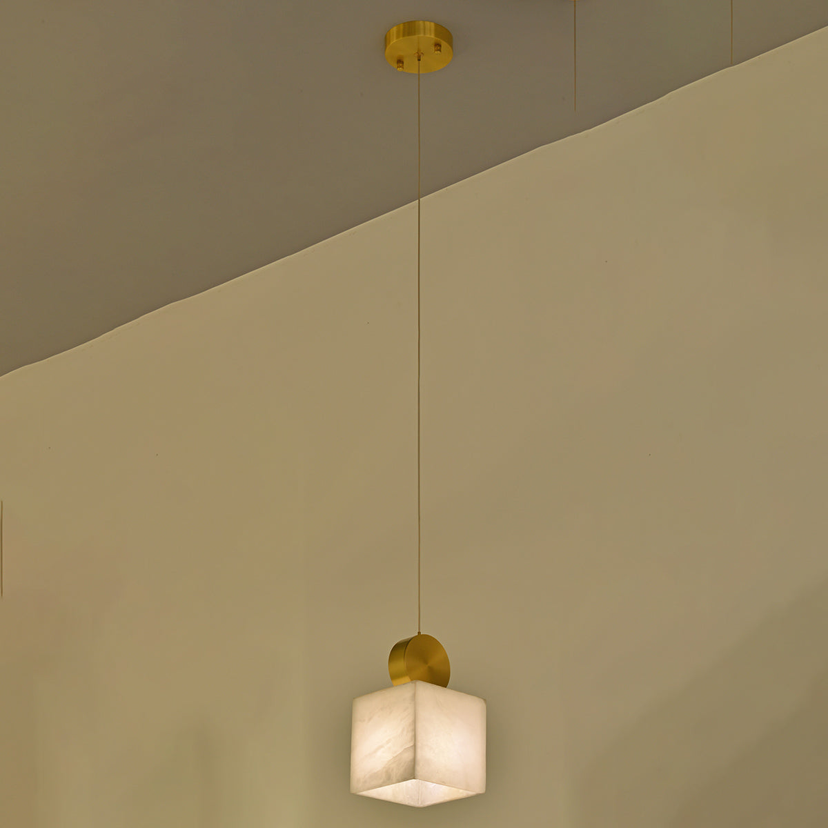 Square Alabaster Pendant Light