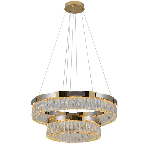 Double-layer crystal chandelier